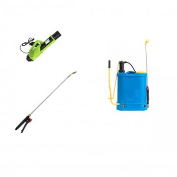 Pachet promotional pompa de stropit electrica 2 in 1 -16L + Atomizor electric portabil 80W + Lance extensibila 2-2.7 m