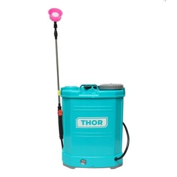 Pompa de stropit vermorel electric cu rezervor 16L, baterie 12V/8Ah, 4 duze, debit 4 l/min, presiune 6.8 bar , Cod: 40TH294, Marca: THOR