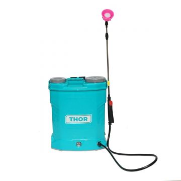 Pompa de stropit vermorel electric cu rezervor 20L, baterie 12V/8Ah, 4 duze, debit 4 l/min, presiune 6.8 bar , Cod: 40TH293, Marca: THOR