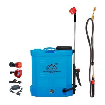Set Pompa de Stropit cu Acumulator, 12 Litri, CAMPINA by Stern Austria + Lance telescopica stropit pomi 2.7m, Vermorel electric