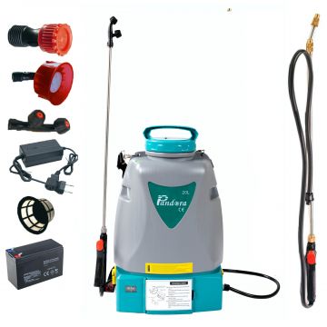 Set Pompa de stropit cu acumulator Pandora PRO cu suport lombar, 20L, 6 Bar + Set Lance stropit pomi 3m cu duza cupru (NU SE POTRIVESTE Set LanceA)